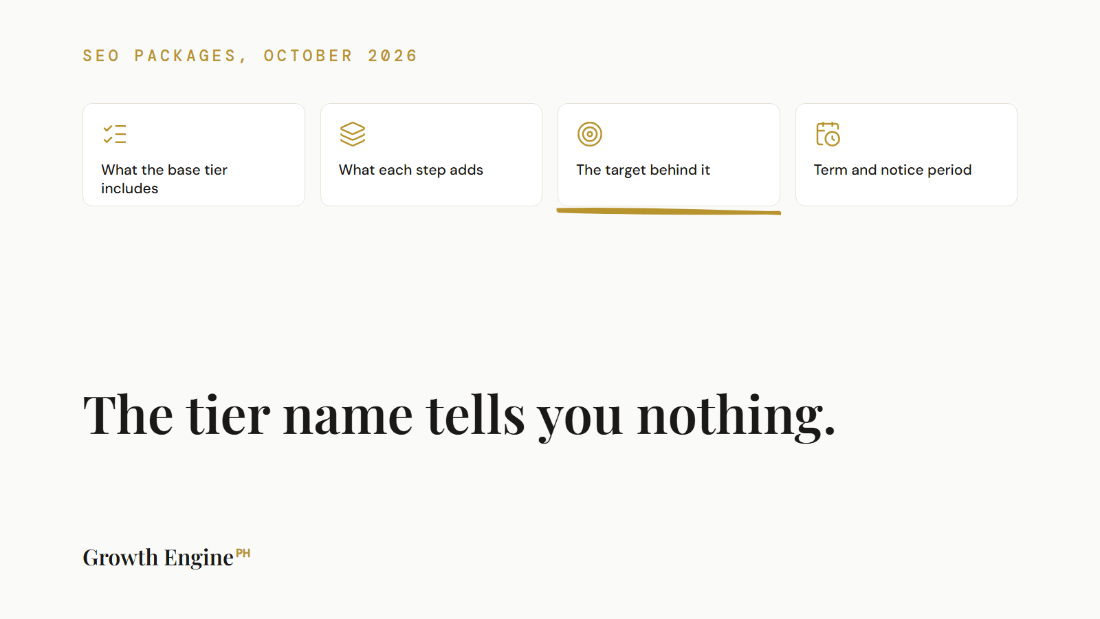SEO packages: the tier name tells you nothing