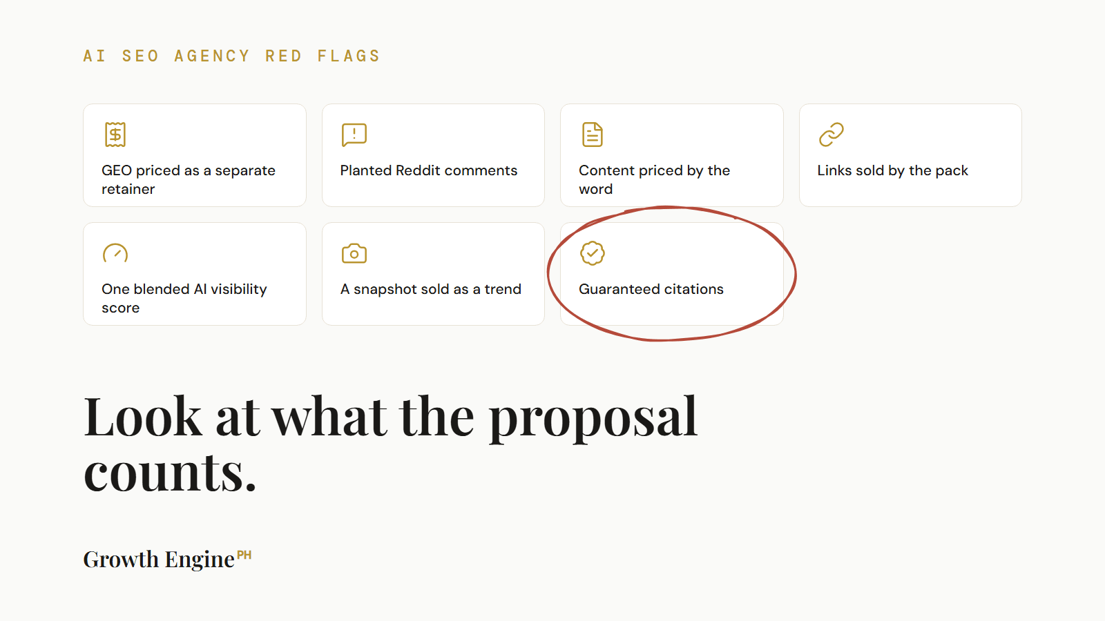 AI SEO agency red flags: seven lines to check in a proposal